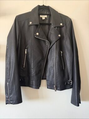 CGTL|Women’s Black Faux Leather Moto Biker Jacket|XL|Like New